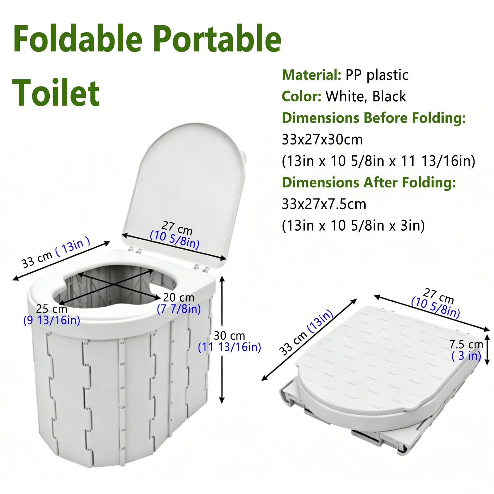 Camping toiletten Tragbare Campingtoilette Für Den Outdoor-Einsatz, Multifunktionale Kunststofftoilette Für Erwachsene Für Wildnis-Touren, Notfälle