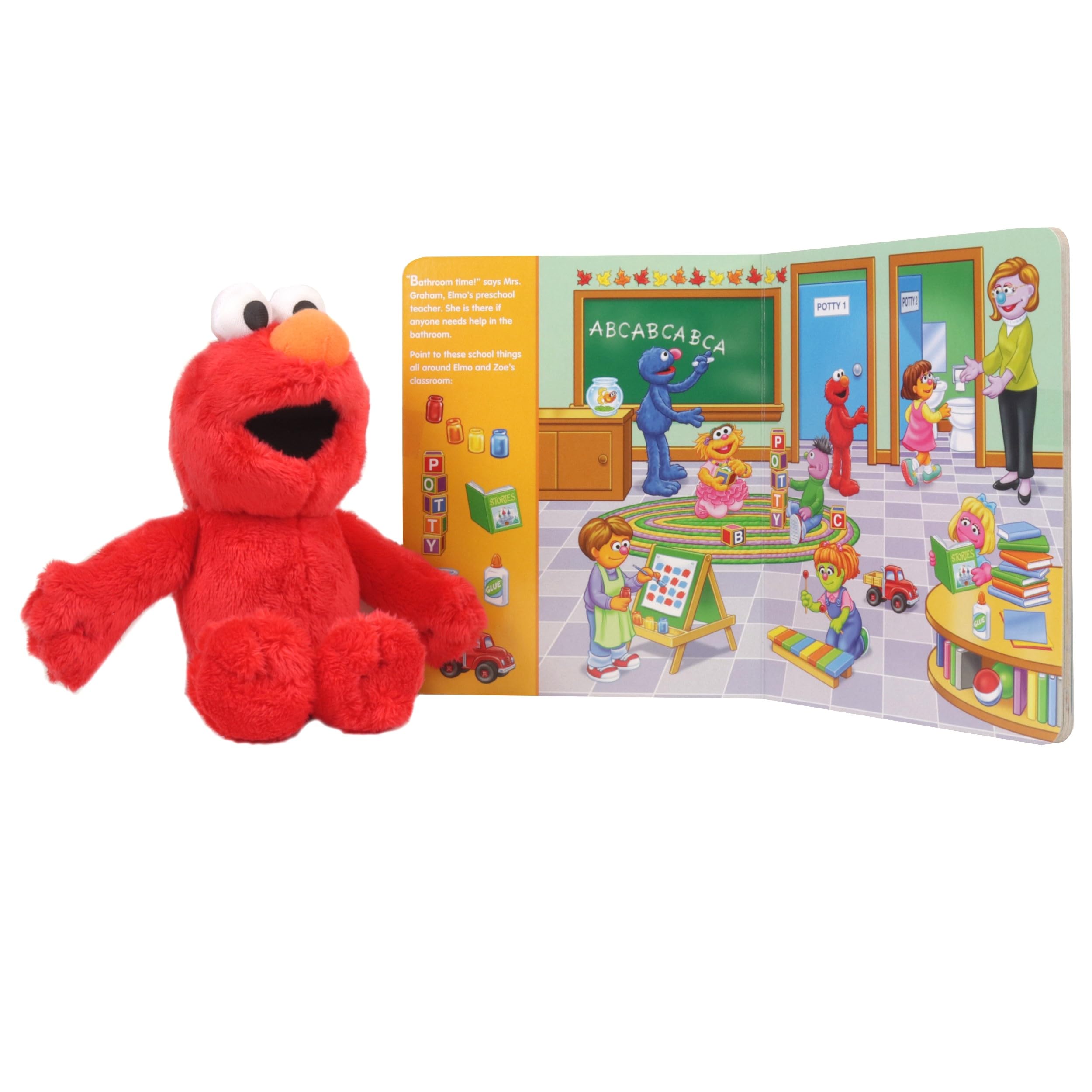 Sesame Street - Elmo's Potty Book First Look and Find Activity Book and Elmo Plush Gift Set - PI Kids