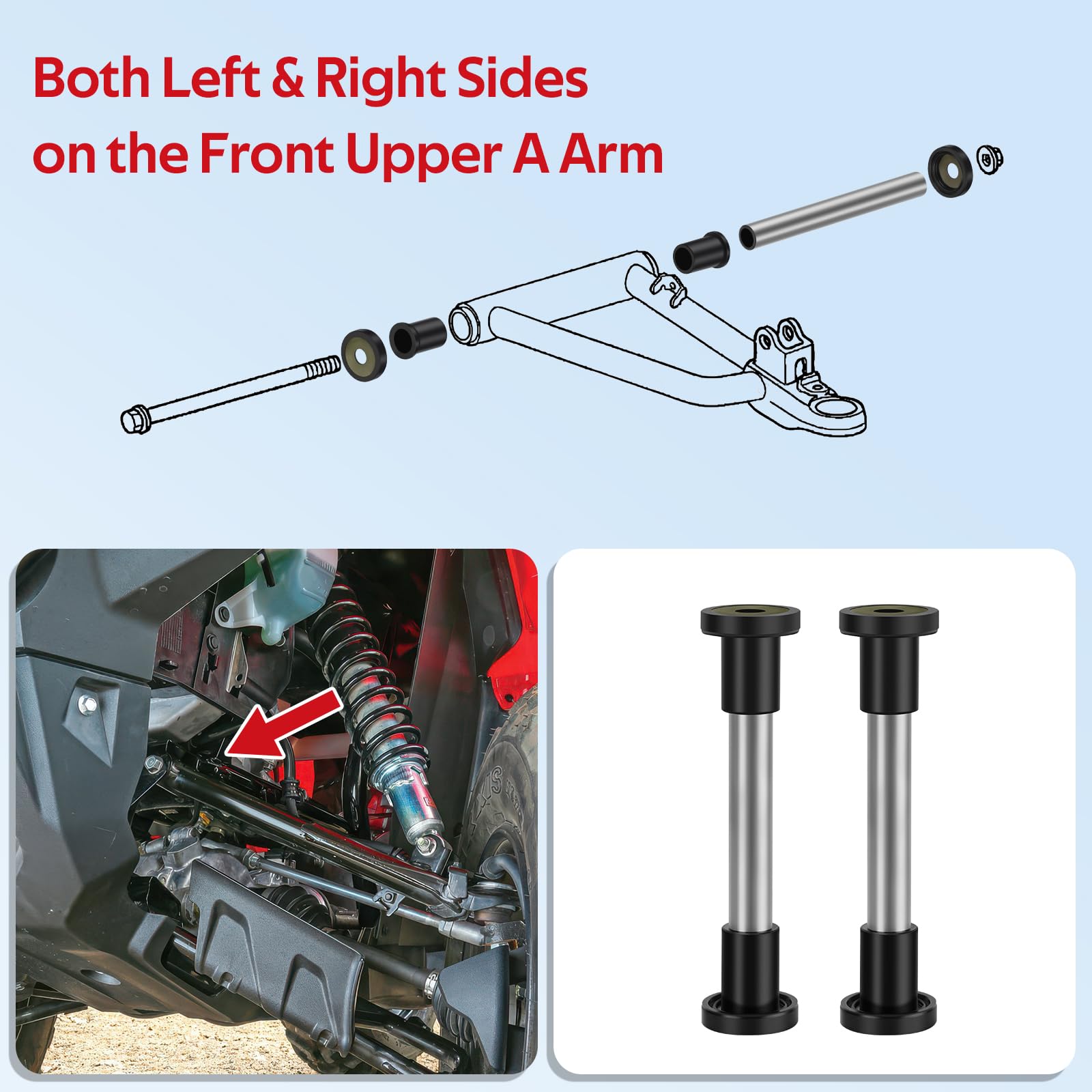 Front Left & Right Upper A Arm Bushing Kit Compatible with Honda
