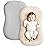 Konssy Muslin Baby Lounger Cover 2 Pack, 100% Cotton Newborn Lounger Cover, Soft and Breathable Baby Nest Slipcover for Boys Girls (Grey,Wheat)