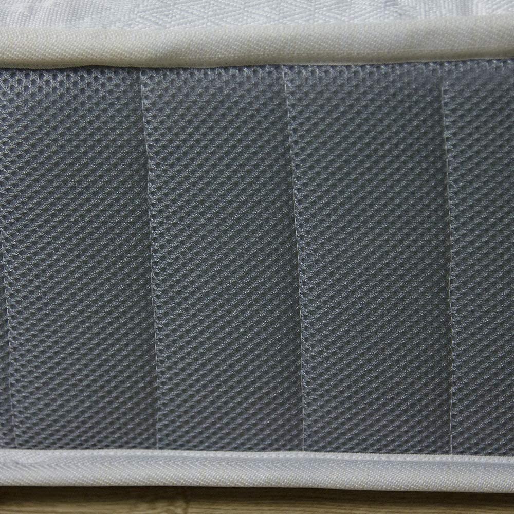 Comprarredo Rete in ferro a doghe e Materasso rigido piazza e mezza a molle bonnel Panama 120x190 in acciaio temperato, alto 19 cm anallergico e antiacaro, con morbido cuscino