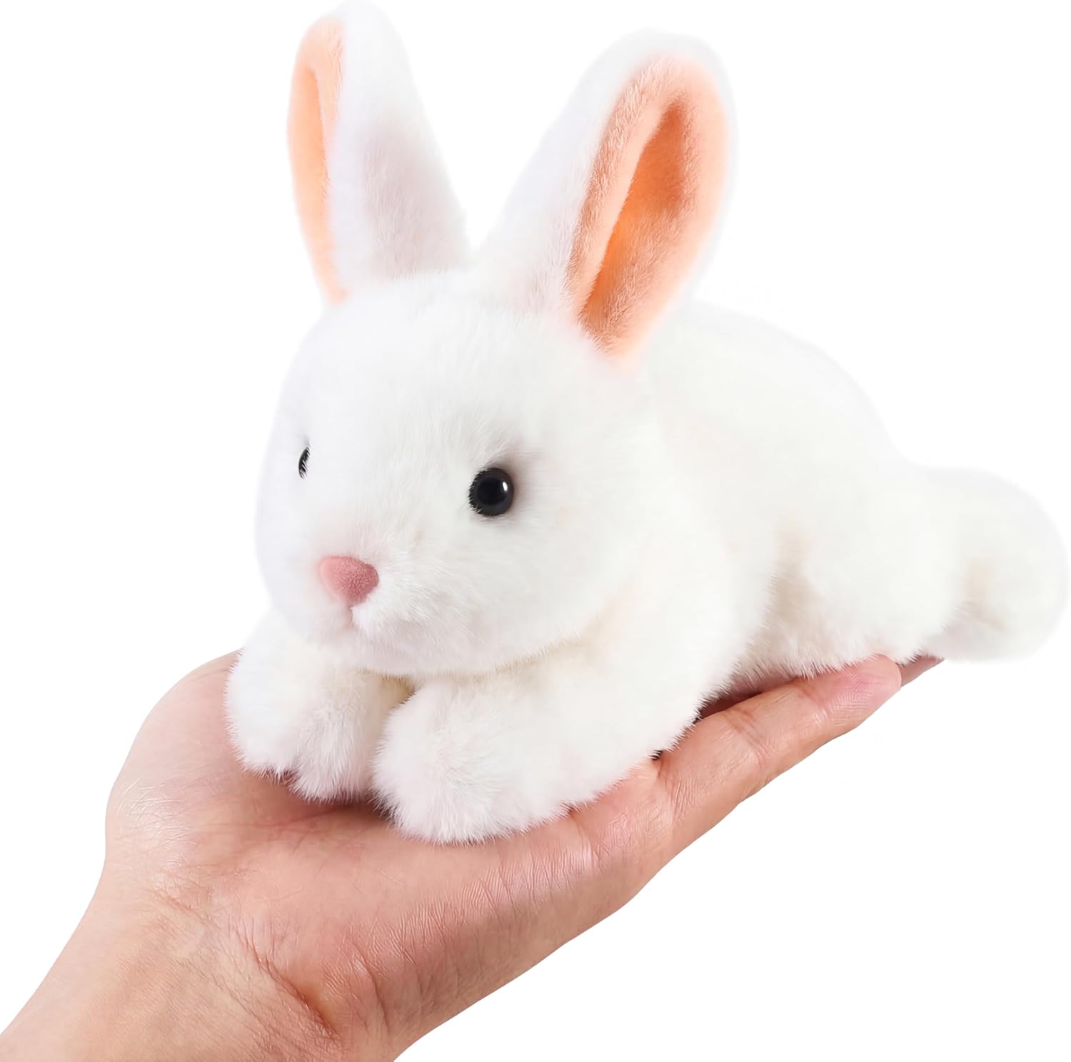 PEACH CAT Easter Bunny Stuffed Animal Cute Plushies White Rabbit Plush Toys Birthday Easter Gifts for Girls Boys Kids
