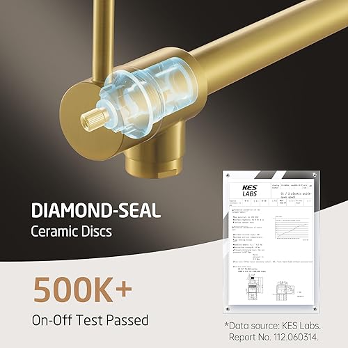 Miniatura 4 de KES Llenador de Ollas Dorado para Cocina Grifo Plegable de Latón con Doble Articulación Brazo Giratorio Grifo de Fregadero Articulado de Montaje