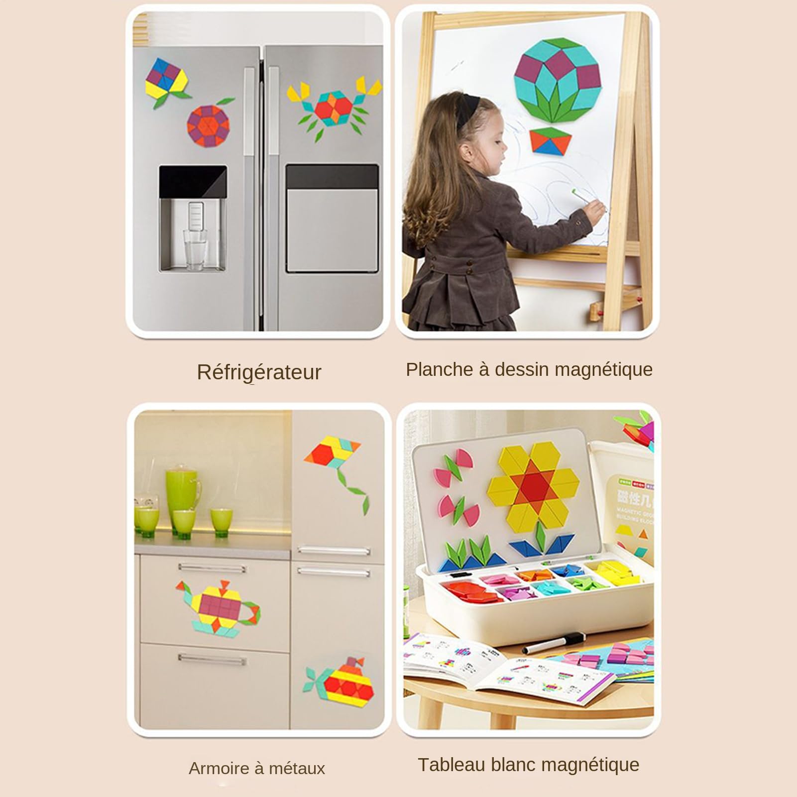 Juegos de - educativo STEM de madera magnético e interactivo | Colorido conjunto de piezas creativas - para adolescentes en casa escuela de viaje