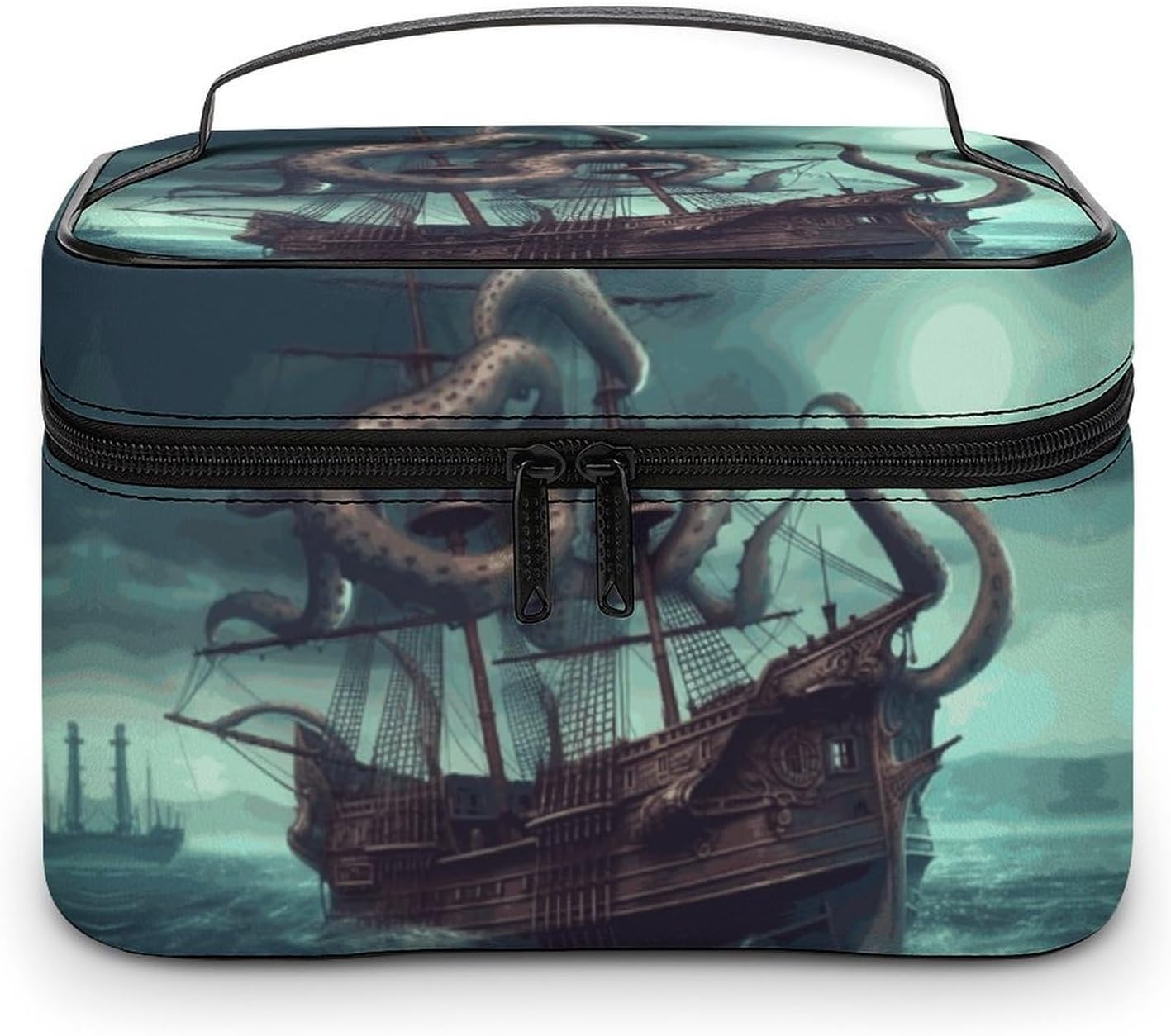 Travel Makeup Bag Portable Large Cosmetic Bag with Handle And Compartment