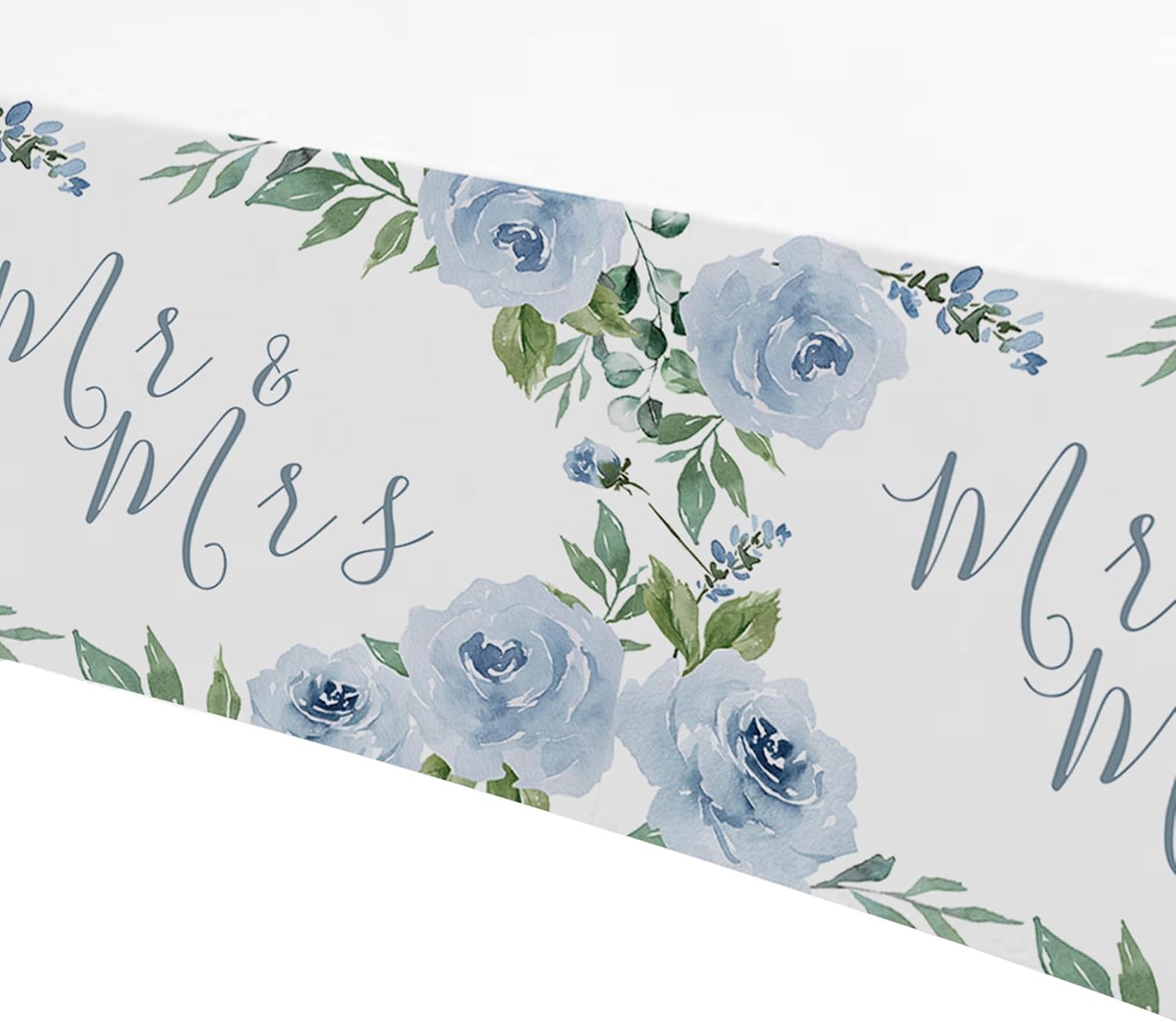 Srua Don Dusty Ble Mr and Mrs Bridal Shower Decorations Tablecloth, Something Blue Floral Wedding Party Supplies Table Cover, Flower Bridal to Be Engagement Table Decorations, 3 Pack, 55in x 86in