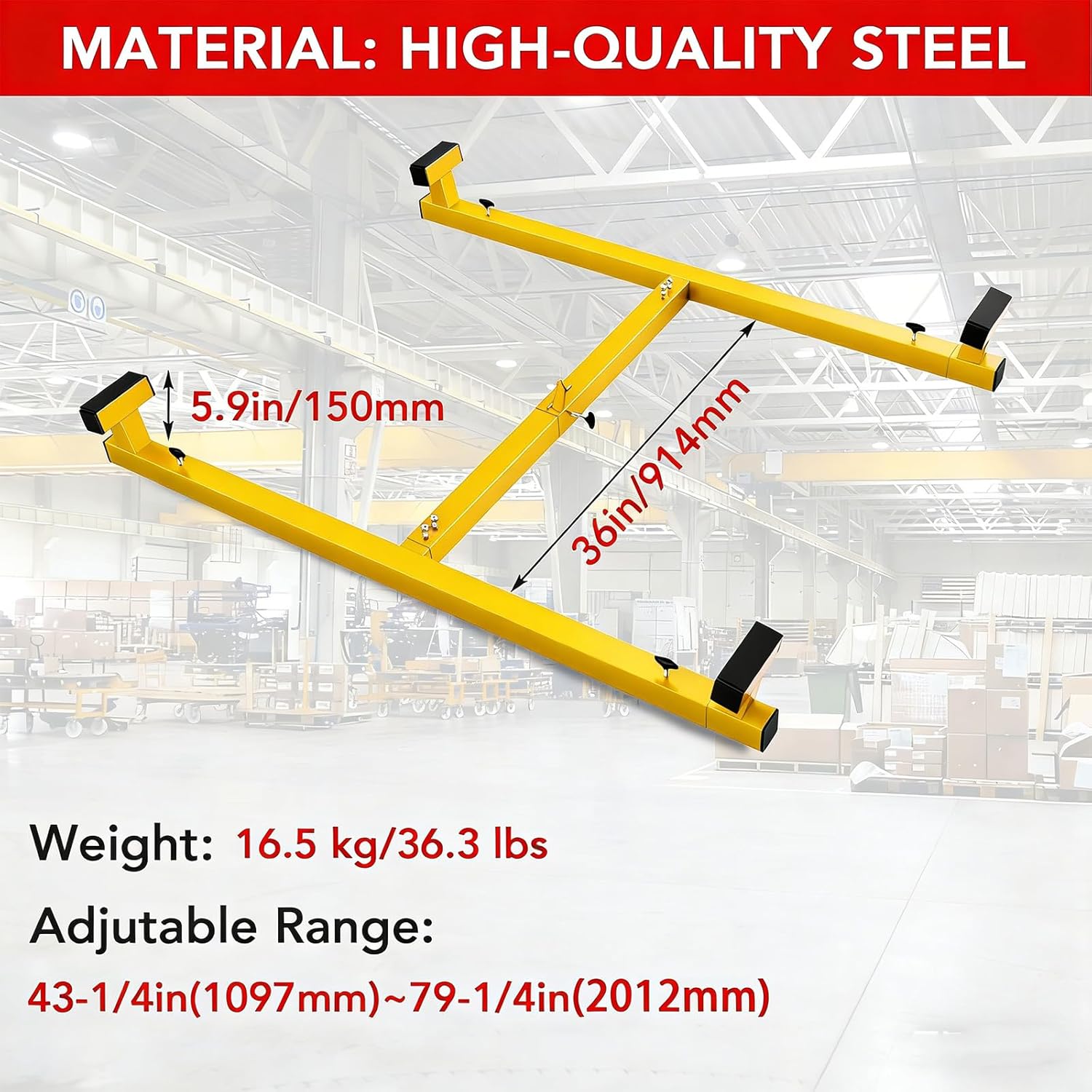 Adjustable Universal Truck Bed Lifter Box Lift for Lift Pickup Beds Powder Coated Heavy Duty Steel Lift for Pickups Trucks, 800 LBS Capacity, Yellow