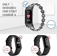 Vista 6 de Wearlizer Compatible con Fitbit Charge 6/Charge 5, correas ajustables de metal de alta calidad, pulseras elegantes, accesorios lindos, correas
