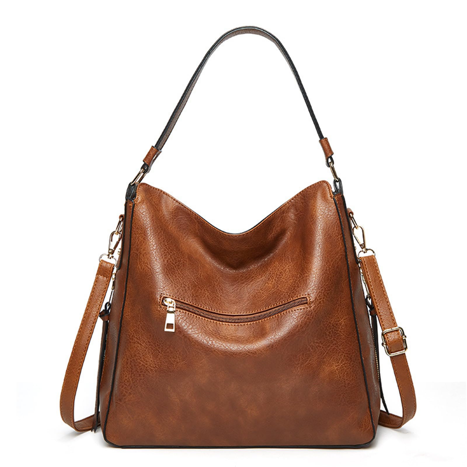Bolso de hombro retro de piel sintética para mujeres y niñas, bolsos de mano de piel sintética para mujer