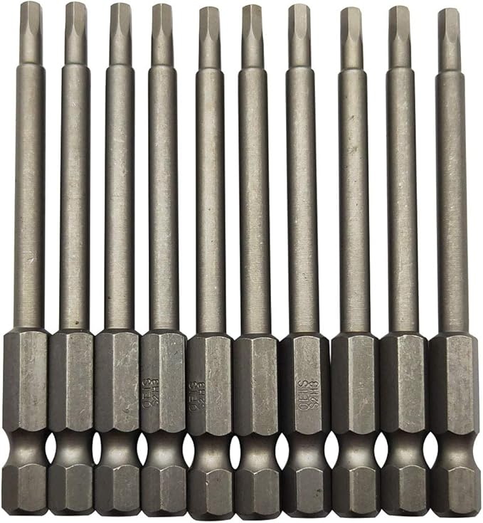 Sipery 10Pcs Hex Head Allen Wrench Drill Bits H3 (3mm) S2 Steel
