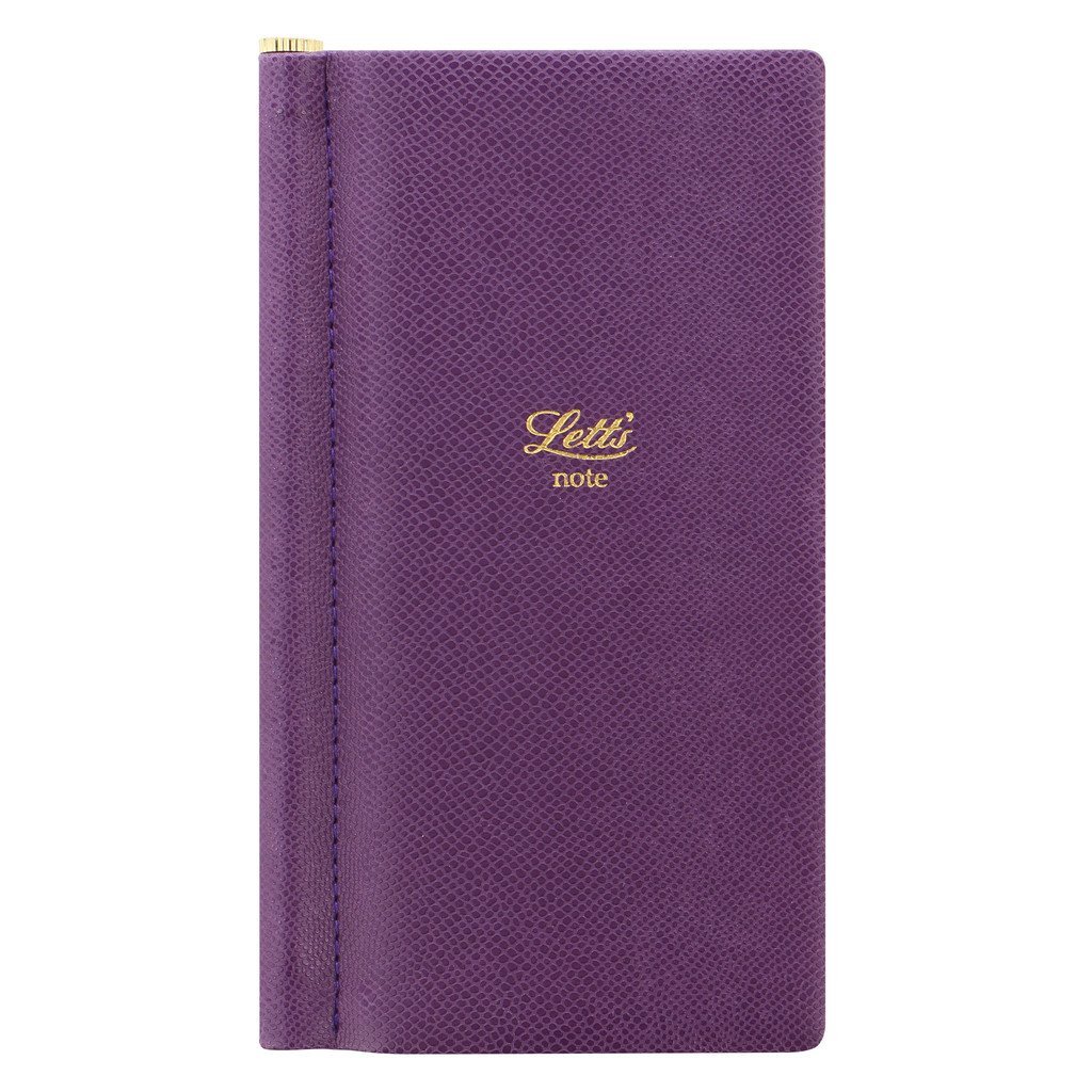 Letts Legacy Slim Pocket ruled purple notebook with gold pen