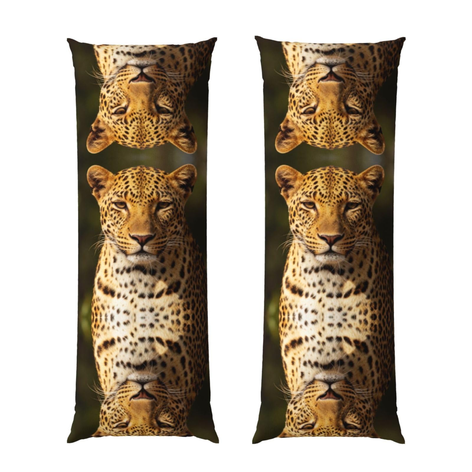 The leopard hunting Body Pillowcase 20x60-Ultra Soft Plush Long Pillow Cover with Hidden Zip for Sleeping