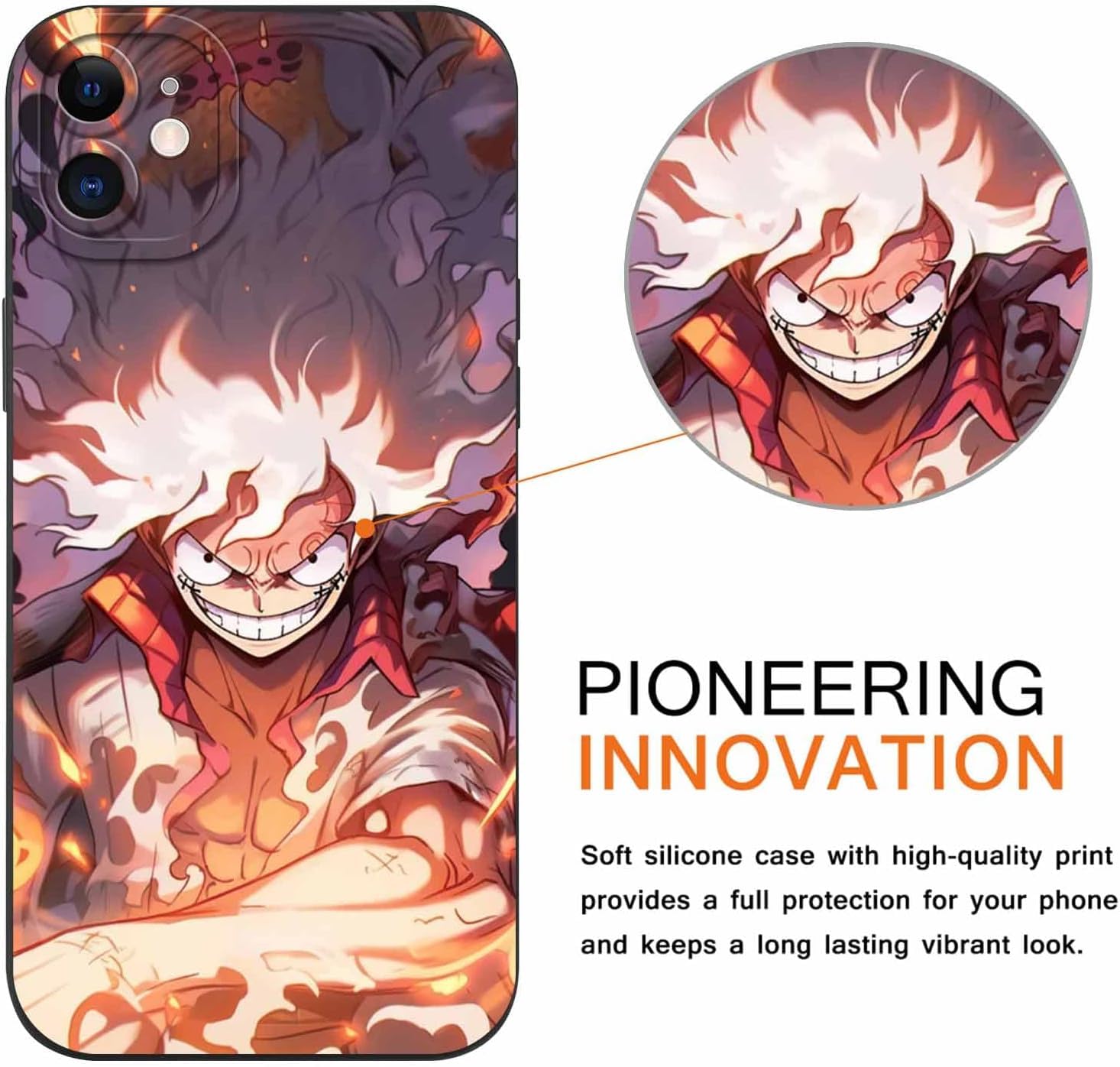 Custodia Per Xiaomi Redmi Note 9 Pro/9S - TPU Antiurto, Motivo Anime Gear 5 Nika Zoro, 2 Pezzi, Ricarica Wireless Compatibile