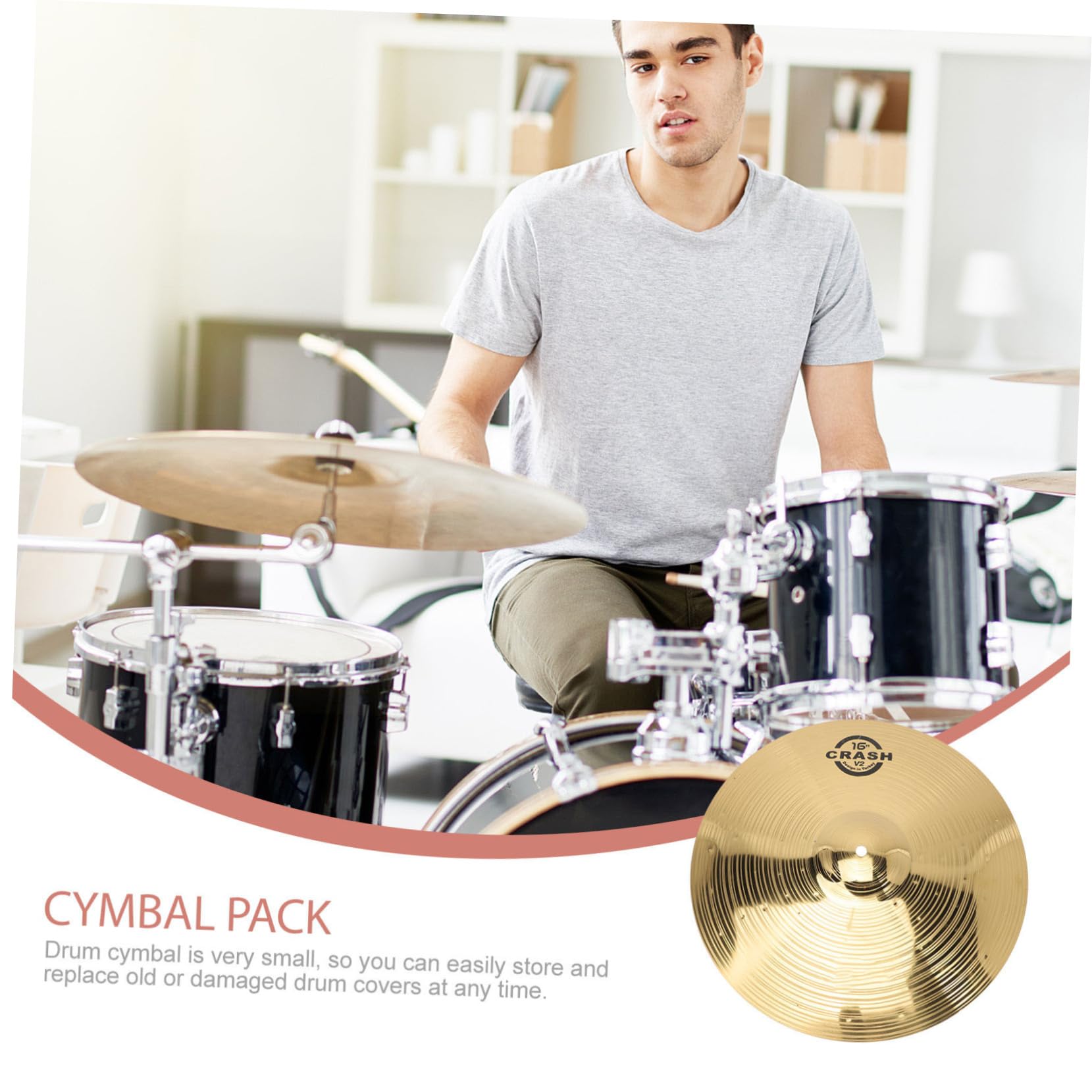 Vaguelly 16 pulgadas Crash Cymbals - Platillos de latón para principiantes (40 cm)