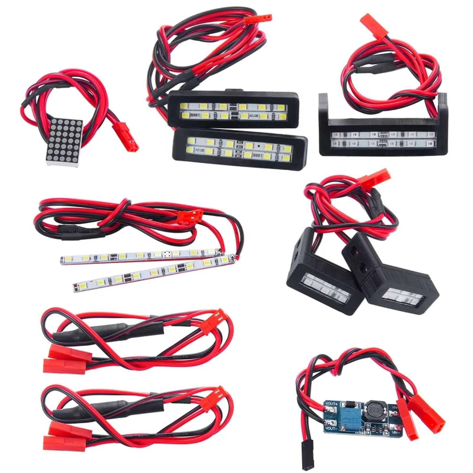 Luces traseras y delanteras de 2-24V para coche RC Crawler Limitless F1 1/7 5