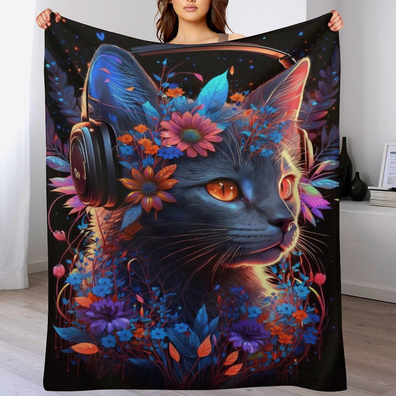 Couverture polaire chat flannel ultra douce pour un sommeil réparateur et un lit douillet
