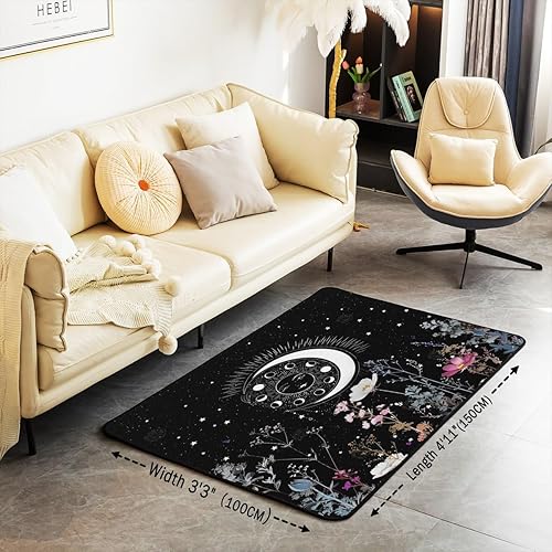 Miniatura 10 de jejeloiu Alfombra abstracta moderna de 5 x 7 pulgadas, rayas rojas, gris, negro y blanco, para dormitorio, sala de estar, alfombra acrílica gris