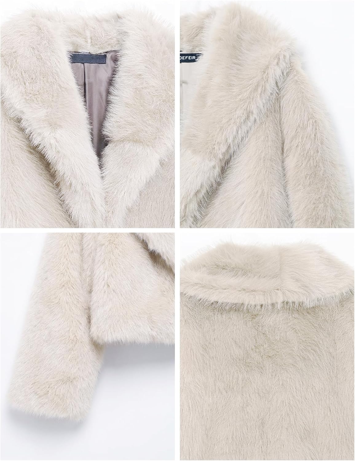 Arssm Women Fluffy Faux Fur Coat Long Sleeve Open-front Winter Cropped Coat Short Fur Fuzzy Jacket - Image 7