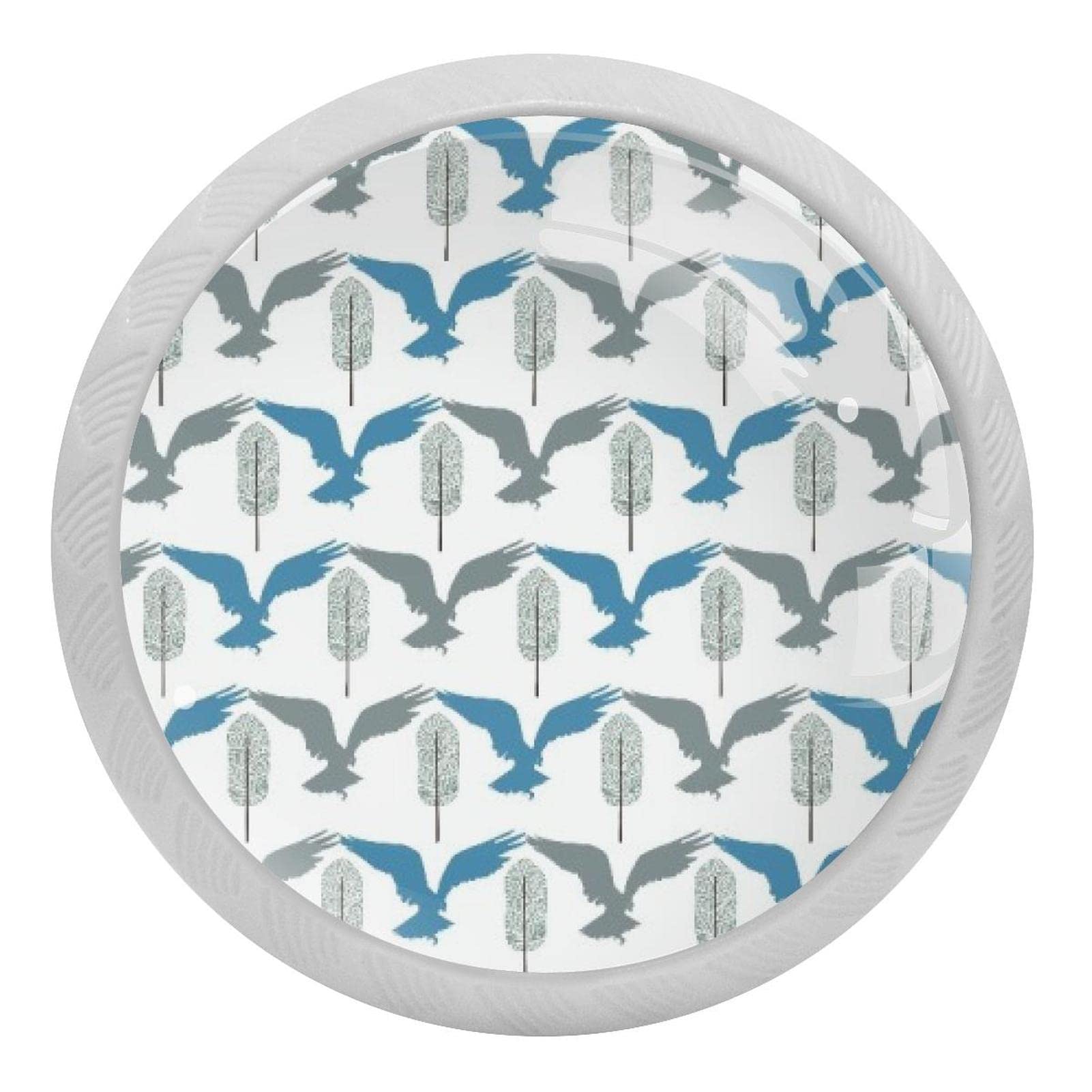 Boutons de porte d'armoire oiseau blanc pour tiroirs de commode enfant