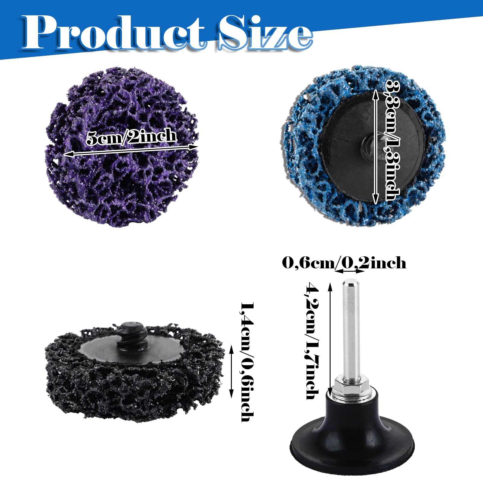 STARVAST 60 Stück CSD Scheibe Schleifscheibe 50mm Schleifaufsatz für Akkuschrauber Schleifen für Dremel, Reinigungsscheibe Set für Bohrmaschine von Farbe, Rost, Oxidation Reinigen & Entfernen