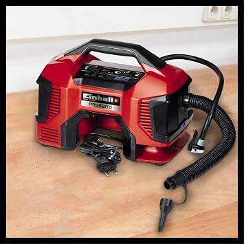 Einhell Pressito Power X-Change Hibrit Kompresör (18 V, Maks. 11 Bar, 31 cm Hortum Uzunluğu, 3-parçalı Adaptör Seti, Akü dahil değildir) - 4020460