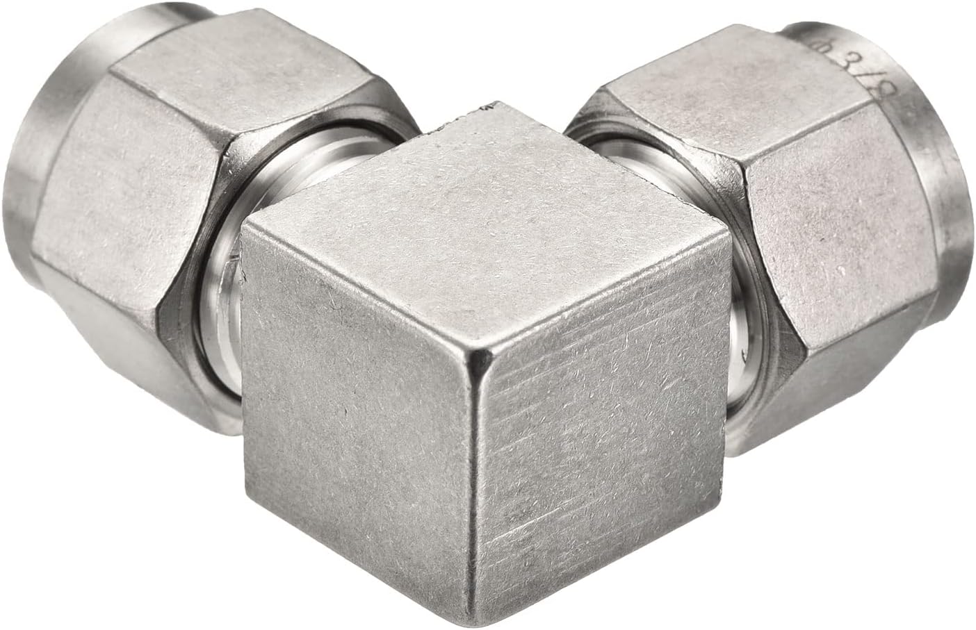 MECCANIXITY Compression Tube Fitting 3/8" to 3/8" OD Tube 304 Stainless Steel Union Elbow 90 Degree Double Ferrule Coupling Connector