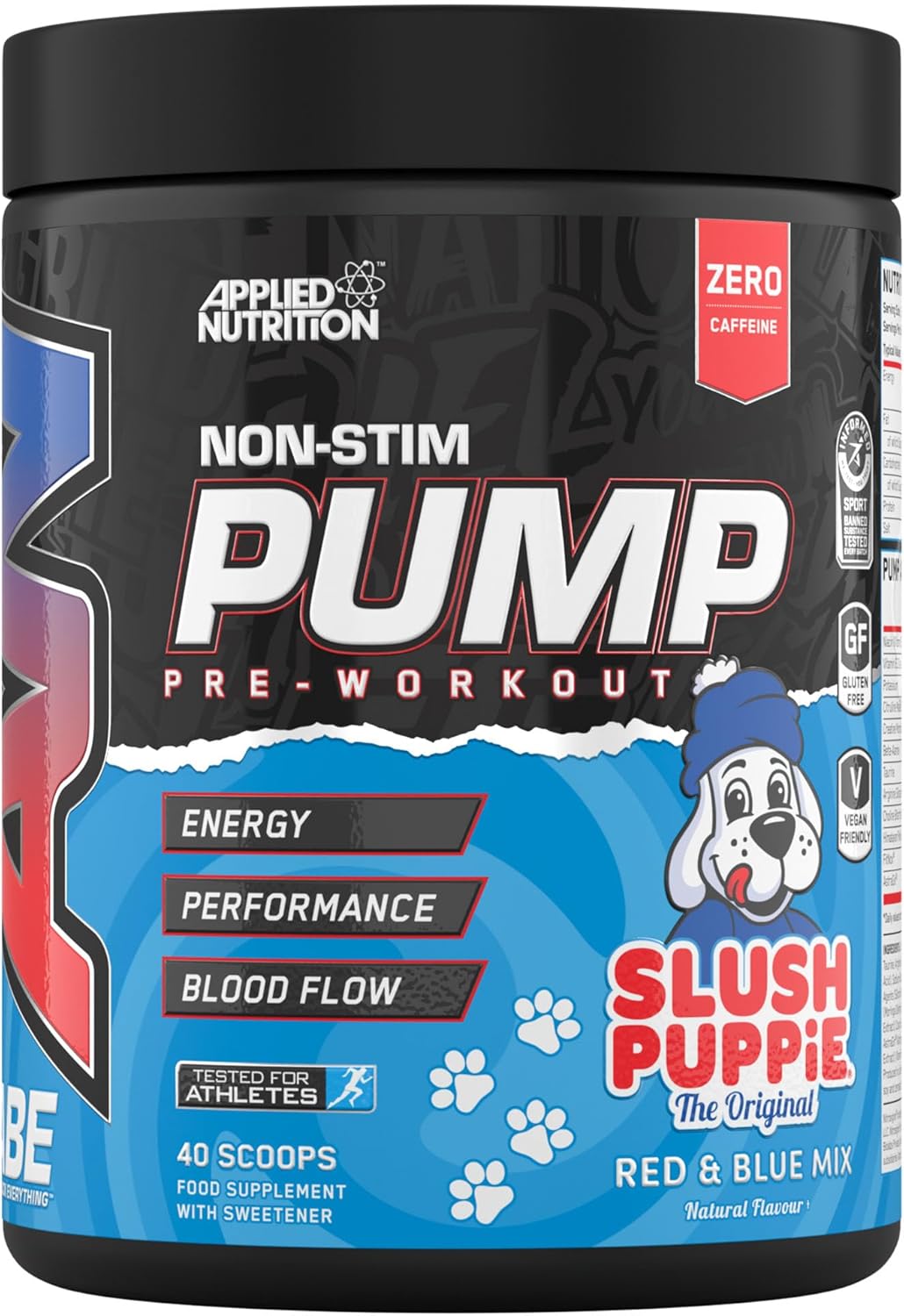 Applied Nutrition ABE Pump Pre Workout – All Black Everything Stim Free Pump Pre Workout Powder | Pump, Energy & Strength with Citrulline, Creatine, Beta-Alanine (500g – 40 Servings) (Slush Puppie)