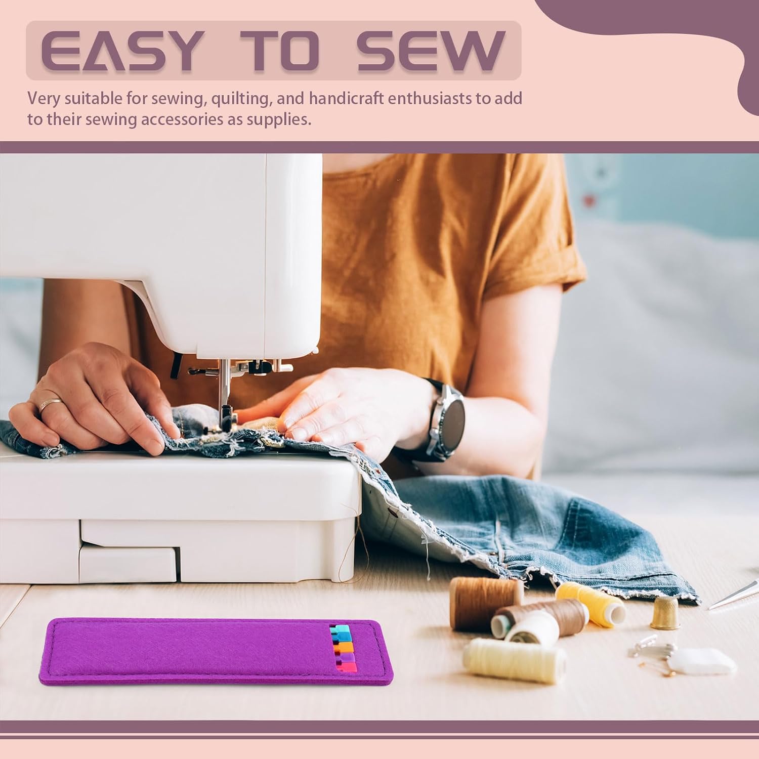 Koceci 15PCS that Purple Thang for Sewing with 3 Bags, Sewing Stiletto Tool