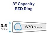 Avery(R) Durable View 3 Ring Binder, 3 Inch EZD Rings, 1 Black Binder (09700) – view 2