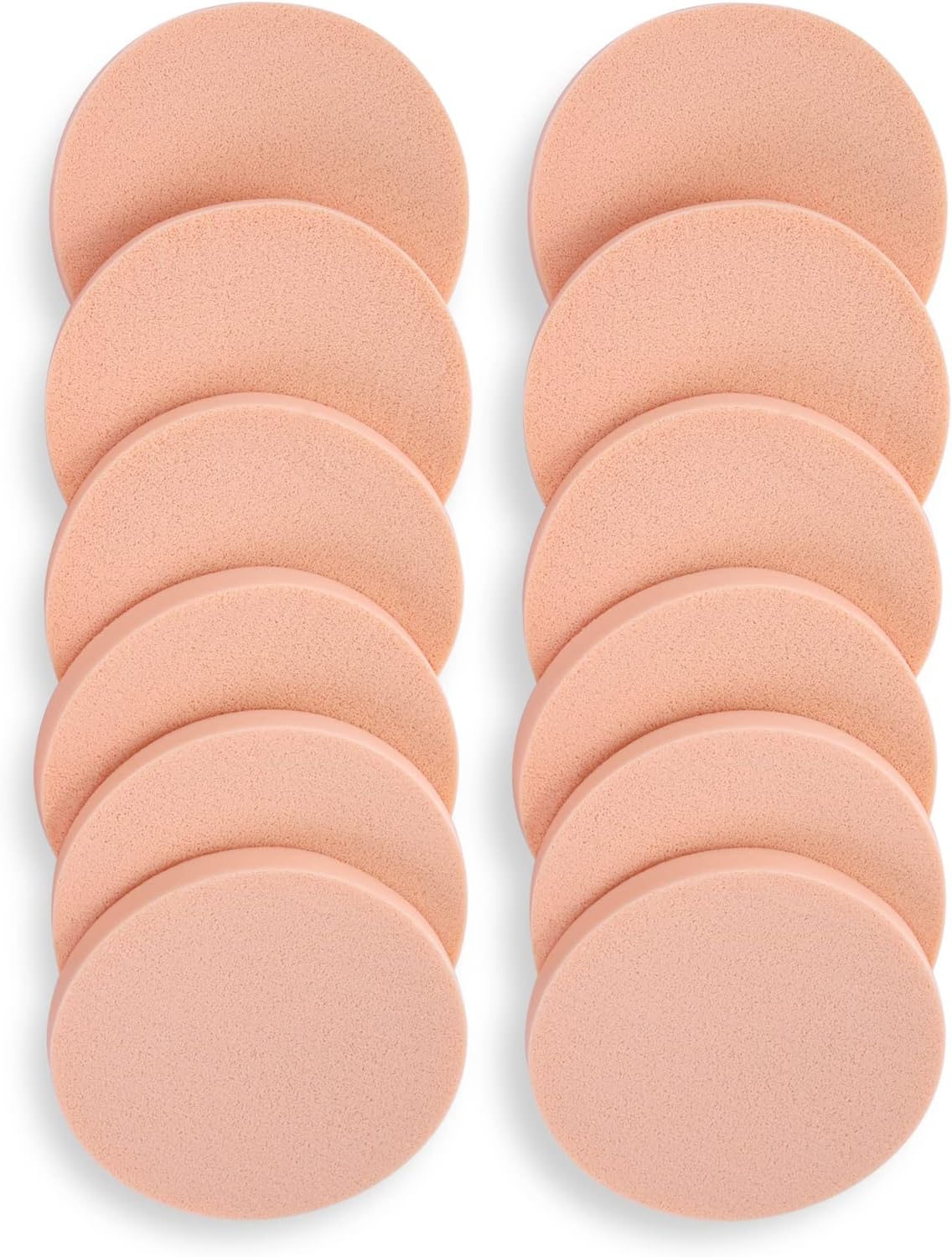 Molain Powder Puff Sponge 12 Pcs Round Makeup Beauty Face Blender for Liquid Foundation Washing Cleaning Cosmetic Applicators (12 Pcs Skin Color)