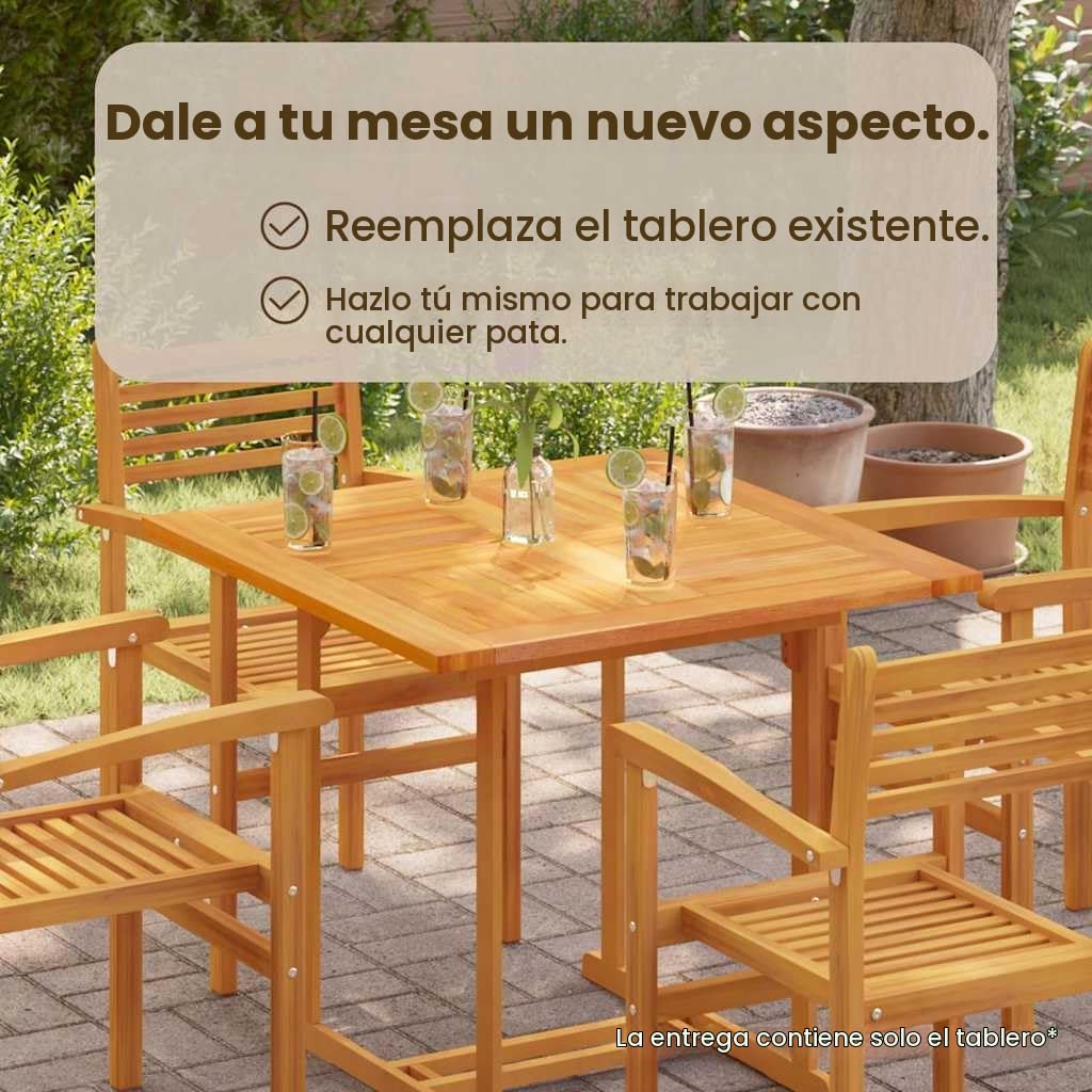 vidaXL Superficie de Mesa Cuadrada de Repuesto de Comedor Jardín Patio Encimera Escritorio Facíl Limpie 90x90x2,5 cm