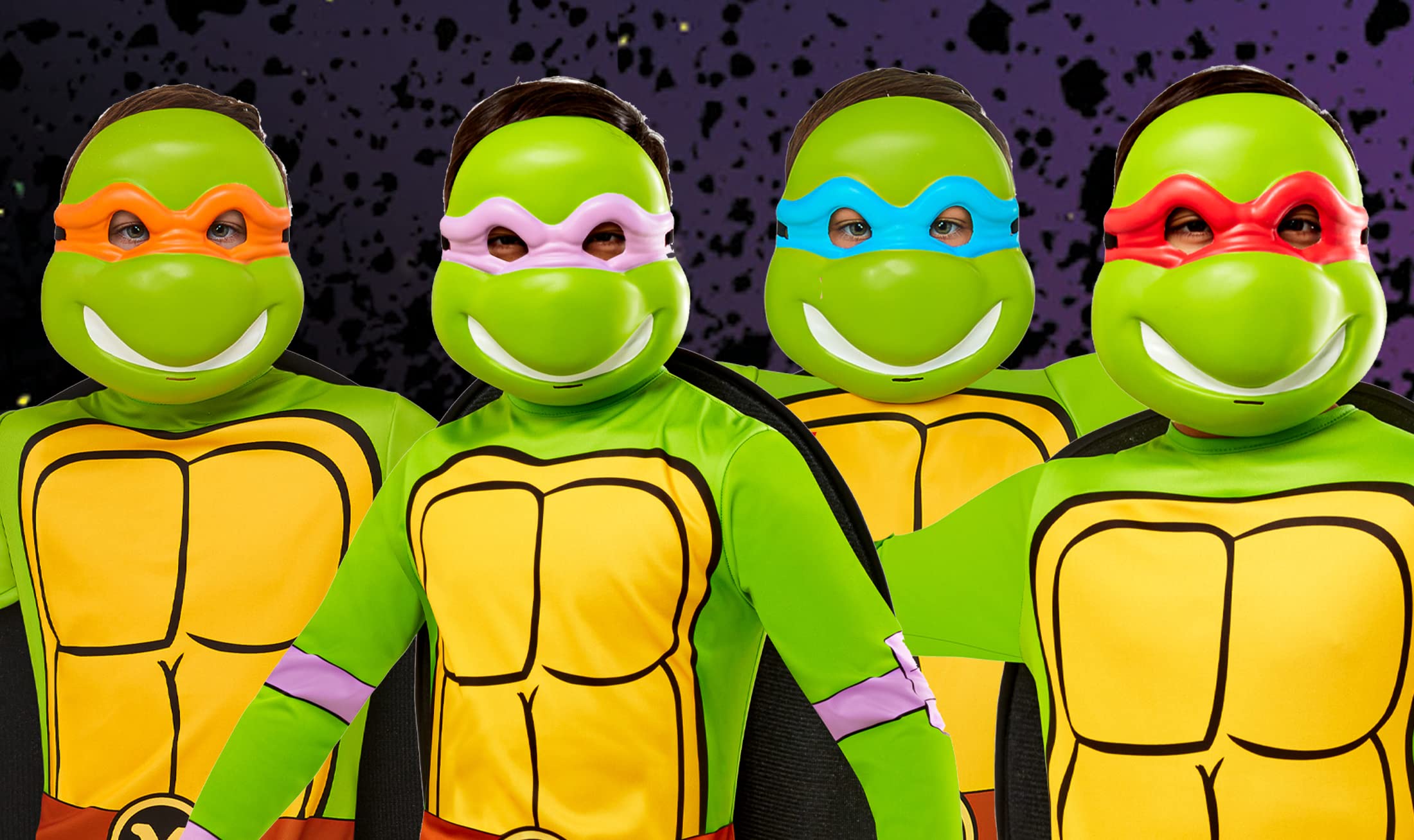 Rubies Kostium Leonarda dla dzieci, nastoletnie żółwie ninja, muszla, półmaska na imprezy tematyczne i Halloween, rozmiar L