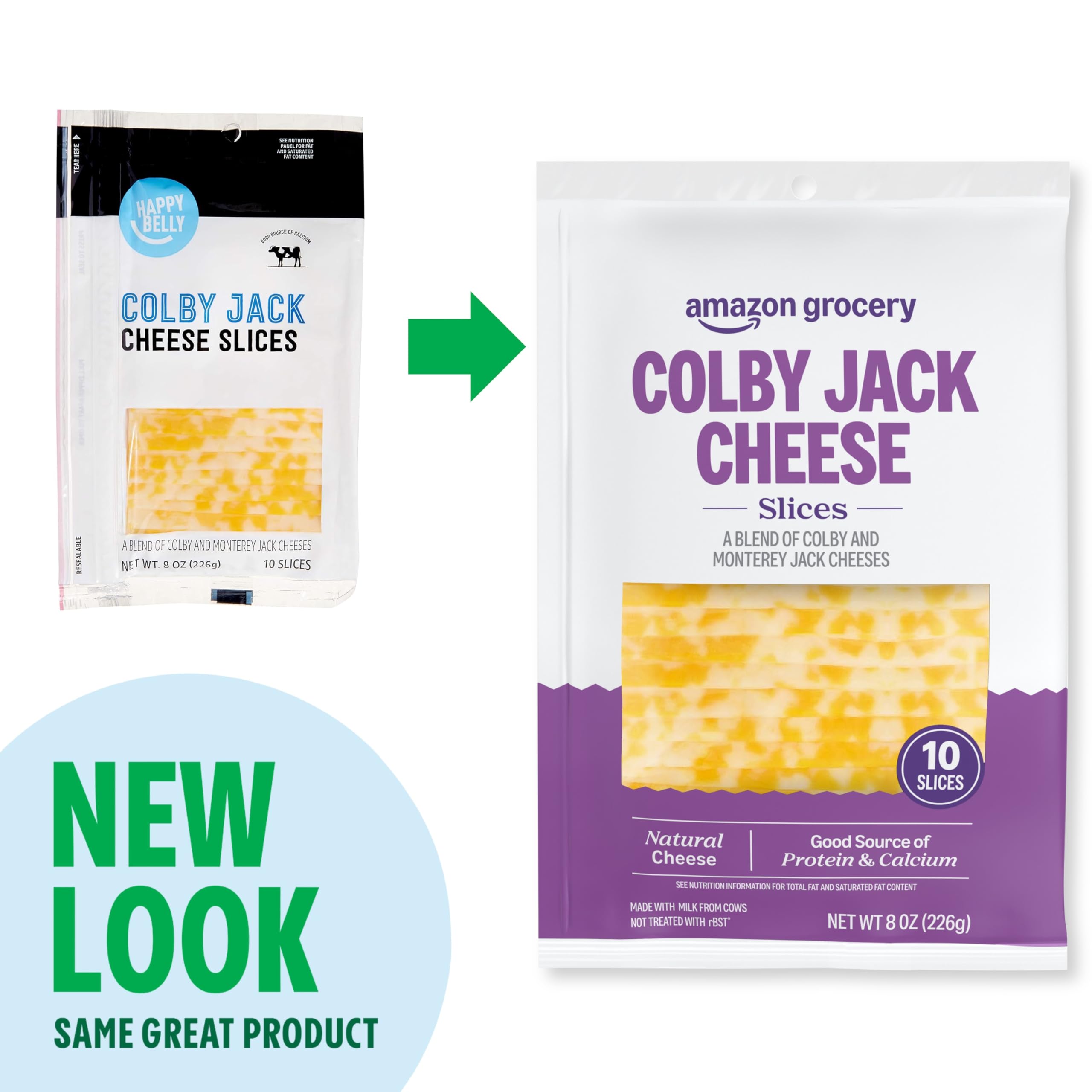 Amazon Grocery Colby Jack Cheese 8 Oz 10 Slices Previously Happy Belly Packaging May Vary — view 2