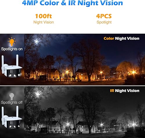 Miniatura 5 de Cámara de seguridad 2K WiFi al aire libre lente dual 180 ultra gran angular cámara de vigilancia inalámbrica HD de 4MP WiFi de 24GHz detección de