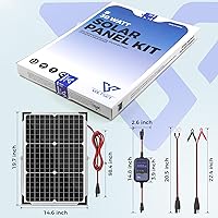 Vista 6 de Kit de panel solar Voltset 30 W 12 V con controlador MPPT, cargador de batería solar y mantenedor, panel solar impermeable con soporte de montaje