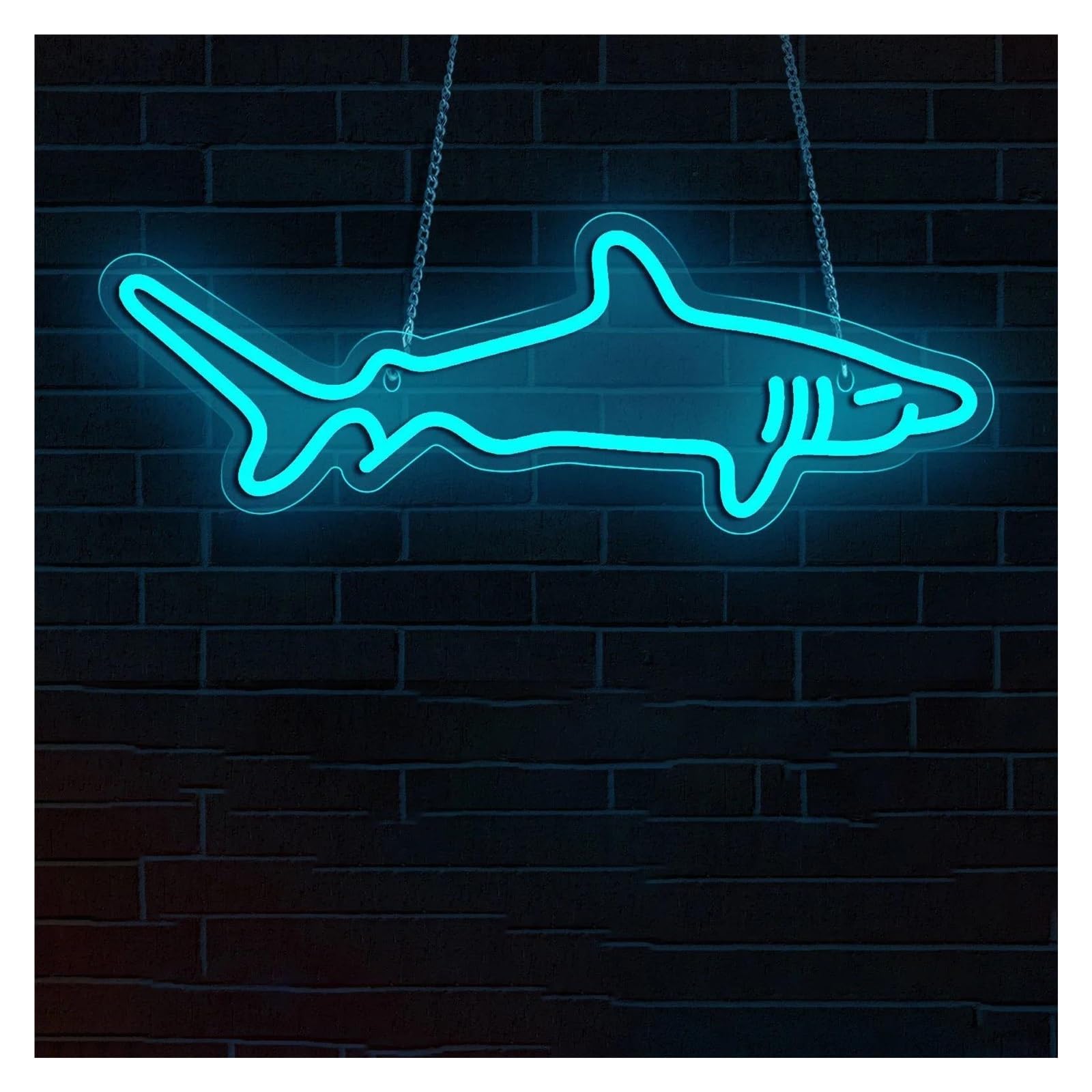 SHOUXI Sign Lamp Shark Neon Light Sign for Home Bedroom Aquarium Zoo Bar Party Wall Art Decoration 40x14cm
