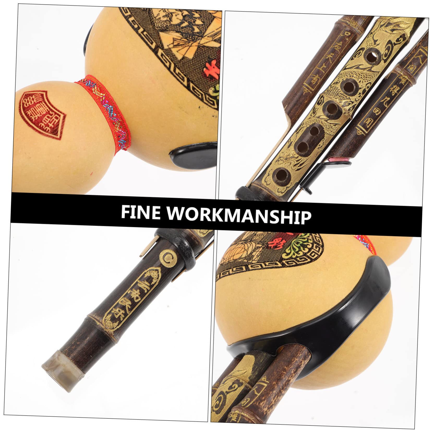 TOYANDONA Chinesischer Hulusi aus Bambus Traditionelles Chinesisches Blasinstrument mit Tiefer D-pfeife für Anfänger und Ethnischer Stil für Musikpraxis