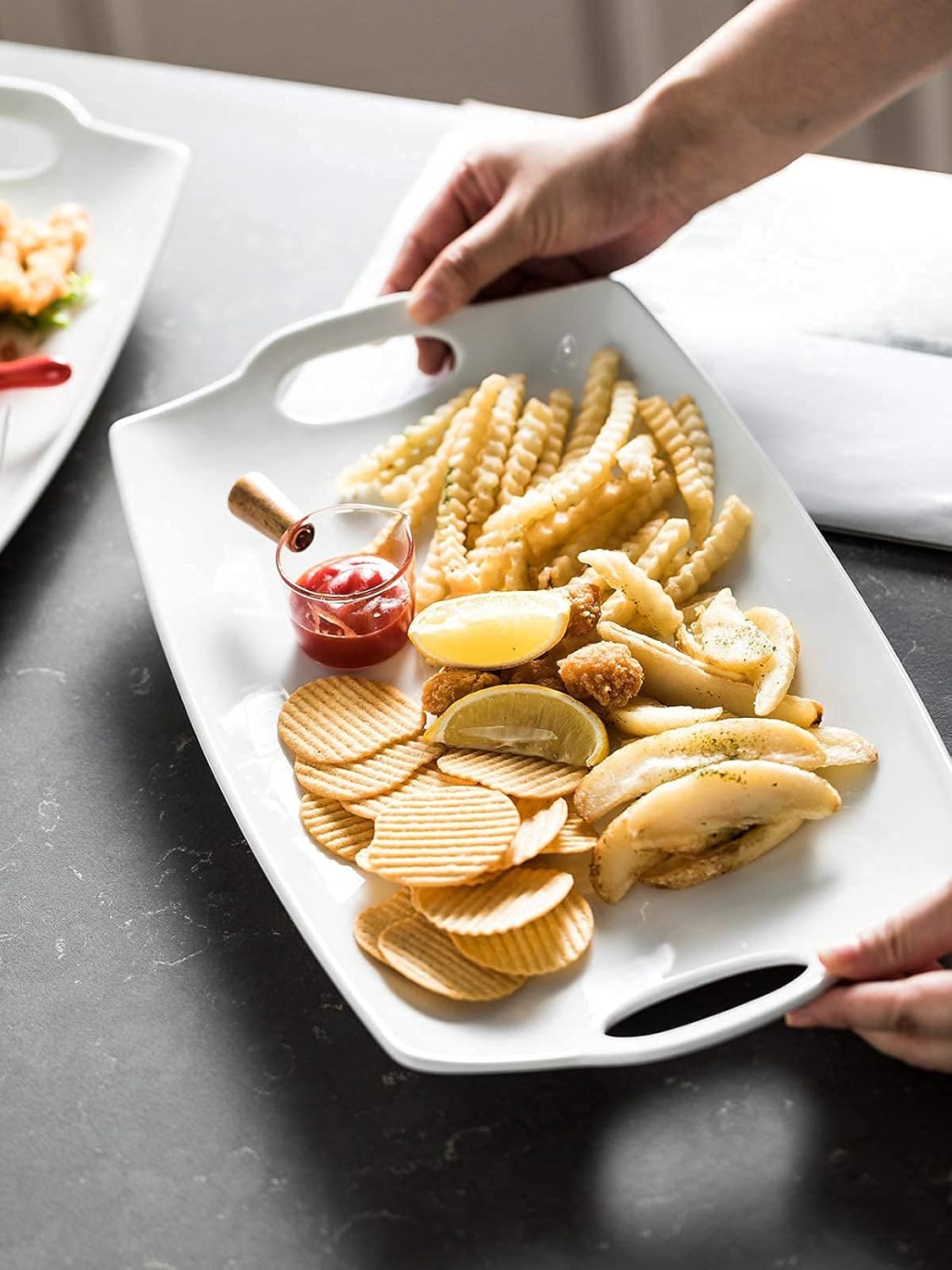 LAUCHUH Porcelain Serving Bowl Set with Handles 3 Packs Ceramic Mixing Bowl Set for Kitchen Nesting Bowl Set 15/28/ 49oz