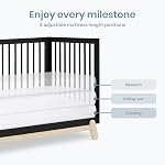 Dream On Me Hygge 5-in-1 Convertible Crib in Matte Black Vintage, JPMA & Greenguard Gold Certified, Converts from Baby Crib to Toddler Bed, Daybed/Kids Sofa and Full-Size Bed