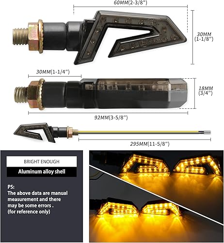Miniatura 4 de JMTBNO 4 luces intermitentes universales para motocicleta, 15 luces LED intermitentes compatibles con Honda, Yamaha, Suzuki, Street Sports Bike Dirt