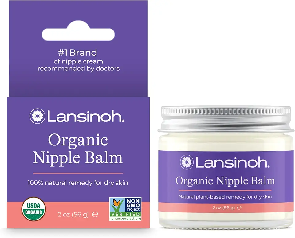 Creme de mamilo orgânico lansinoh para amamentação, 2 onças