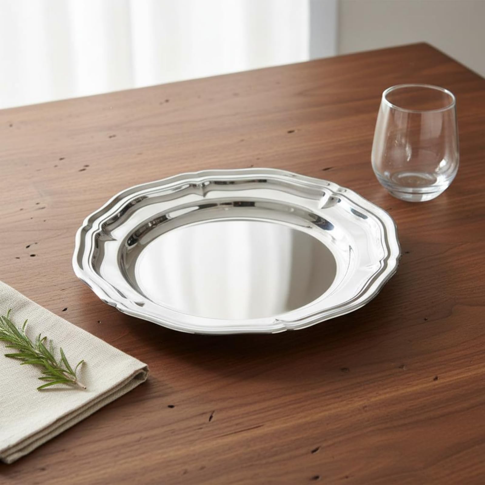 Piatto da Portata Ovale Vassoio Piatto Dessert Antipasti in Acciaio Inox Spesso Design Raffinato Cura Semplice Adatto a Ristoranti Presentazioni Tavola, Vassoio A Quattro Scomparti