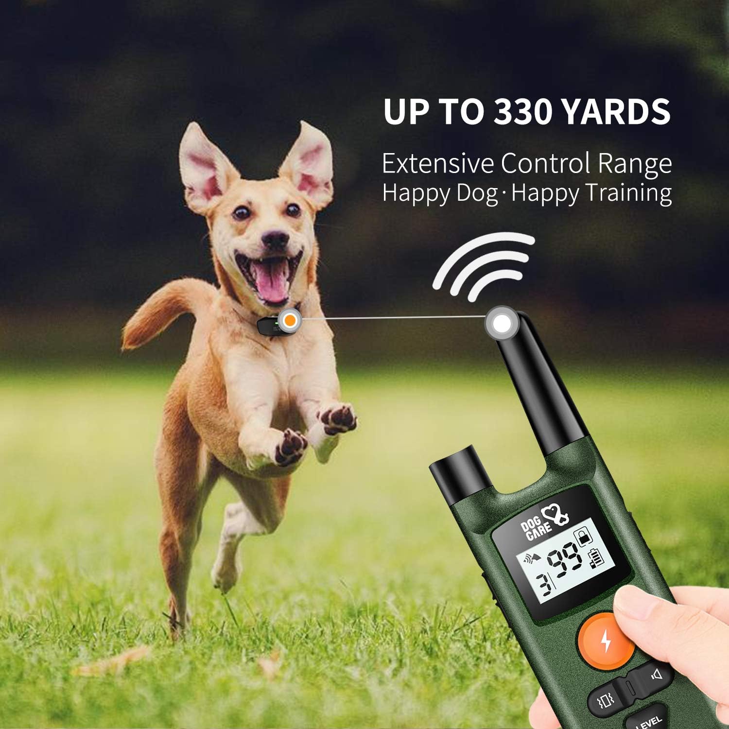 Dog Training Collar - Rechargeable Dog Shock Collar w/3 Training Modes, Beep, Vibration and Shock, Rainproof Training Collar, Up to 1000Ft Remote Range, Adjustable Shock Levels Dog Training Set