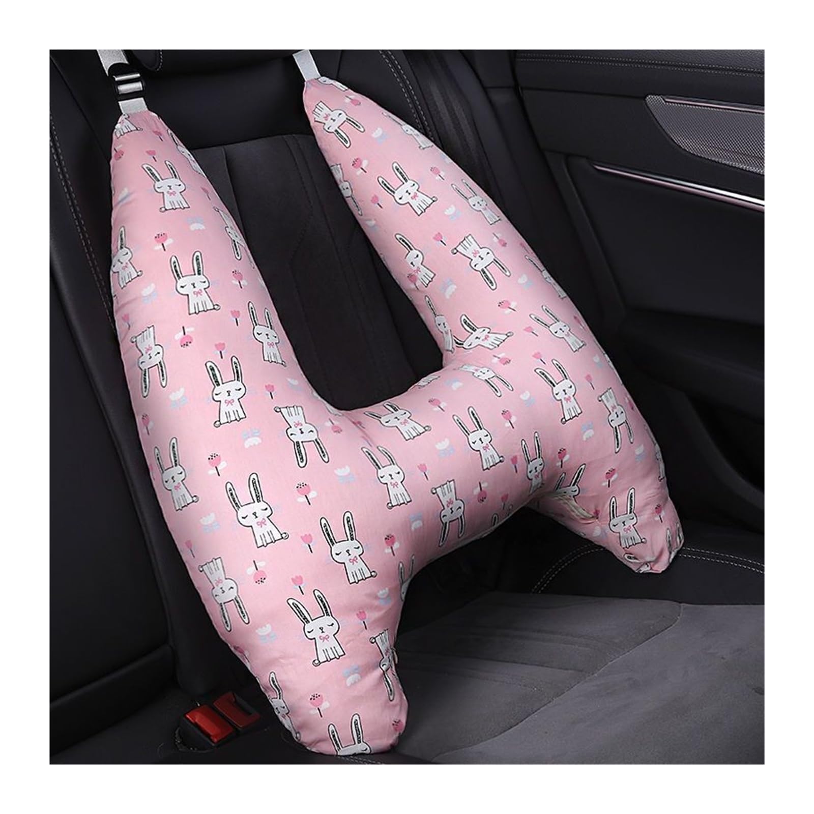 SSIMOO Soporte for la cabeza del cuello del niño con patrón animal lindo, cojín de almohada de viaje for niños en forma de U compatible con el asiento del automóvil, almohada de seguridad for el cuell