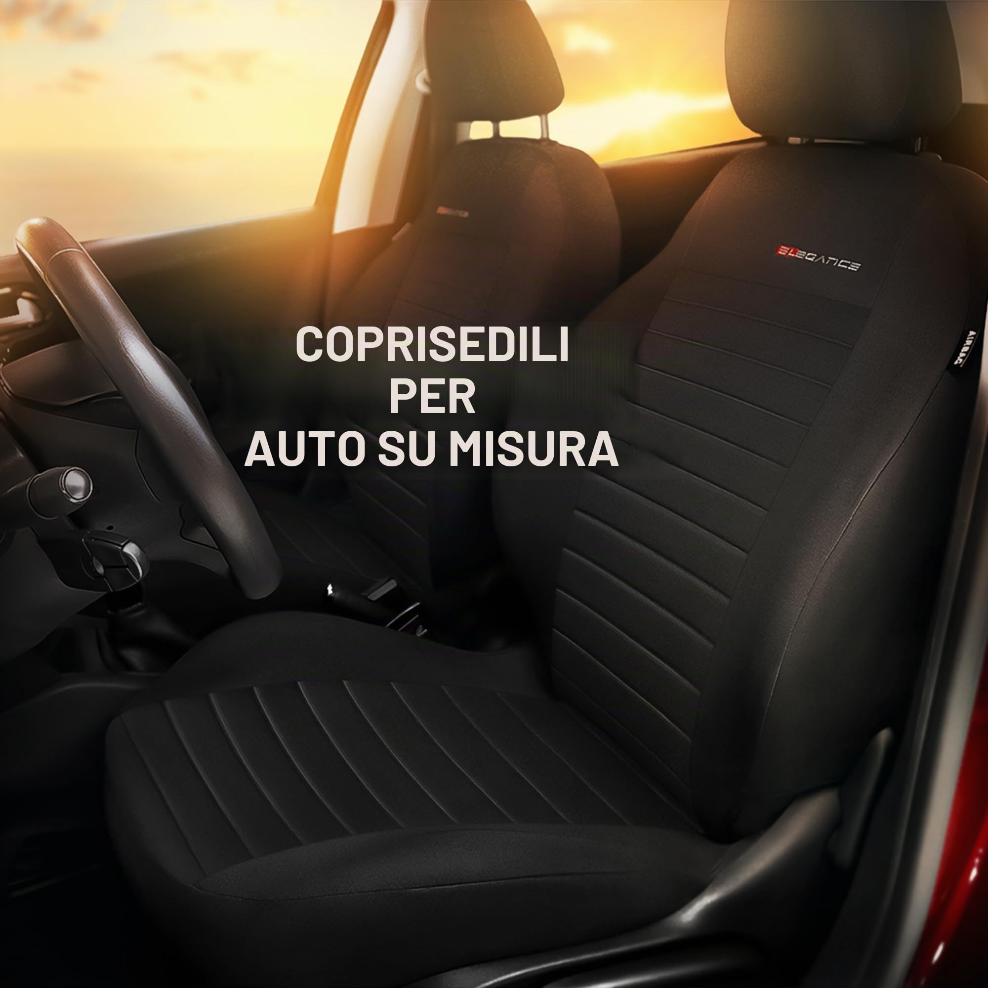 MOTOS Coprisedili Copri Sedile Auto per Fiat Qubo 2008-2024 con Sistema Airbag Attivo, Materiale a Tre Strati, Look Elegante, Personalizzazione Perfetta, Applicazione Versatile per Automobilisti e Con