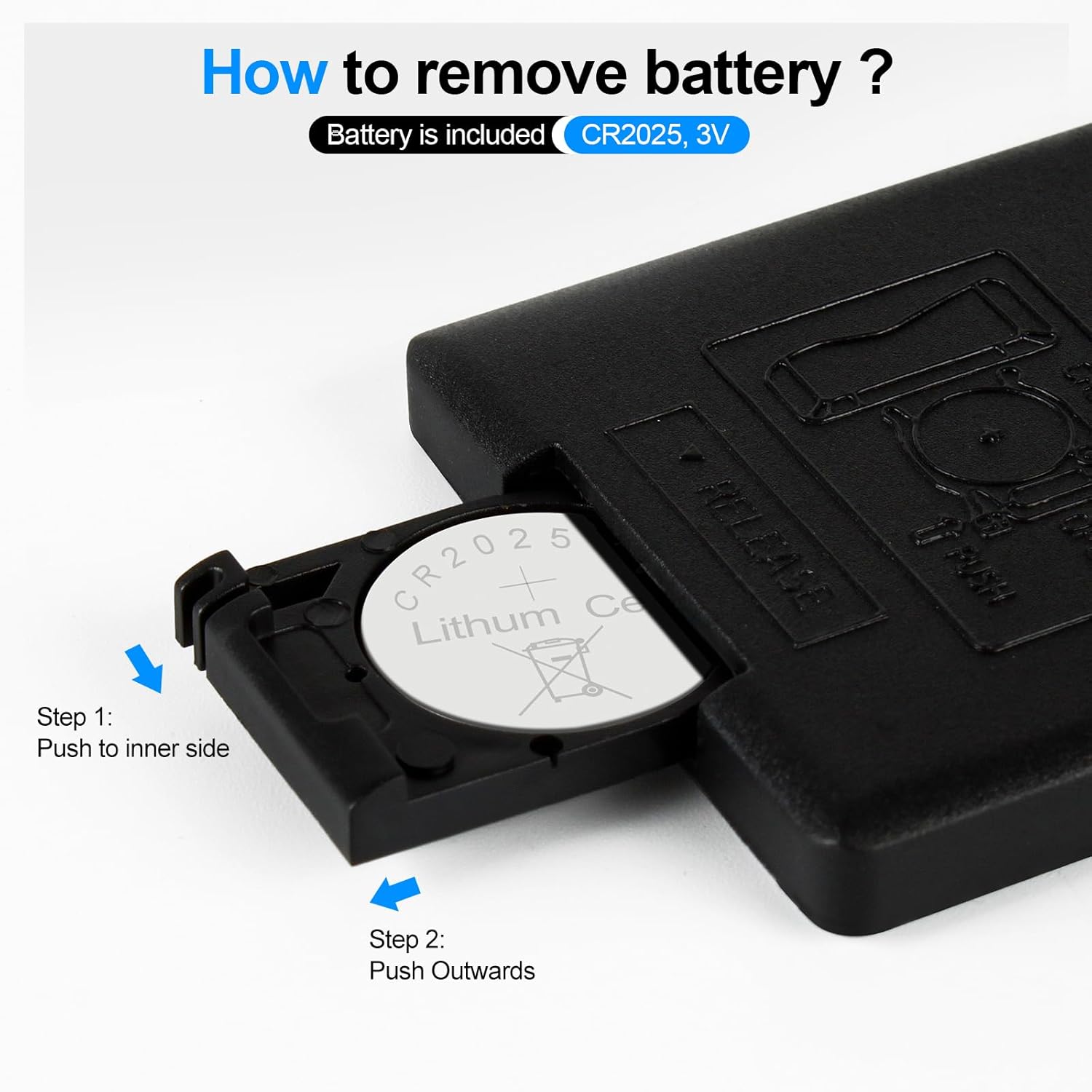 Instructions for removing battery from remote