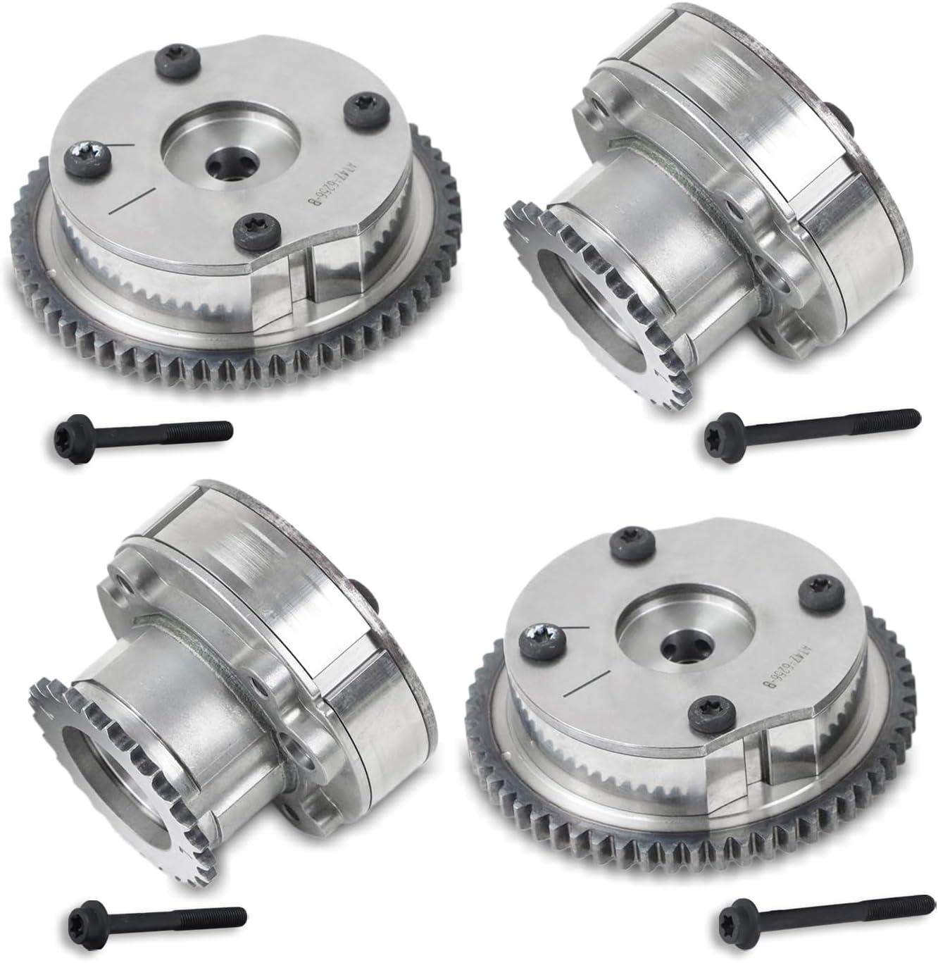 PANGOLIN 4PCS CVVT Engine Timing Camshaft Sprockets VVT Cam Phaser Camshaft Gear Compatible with Ford Edge F-150 Lincoln Mustang Taurus Navigator 3.5L Engine, Replace OE AT4Z-6C525-B AT4Z-6256-B