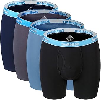 ZONBAILON Mens Underwear Bamboo Viscose Boxer Briefs Multipack with Fly M L XL 2XL 3XL
