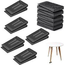 20 Pack Furniture Leveling Pads, Flexible Rubber Table Leverler Pads, Leveling Shims for Home Improvement, Level Wedges,Cabinet Shims,Chair Shims, Waterproof Non-Slip, Stackable Black
