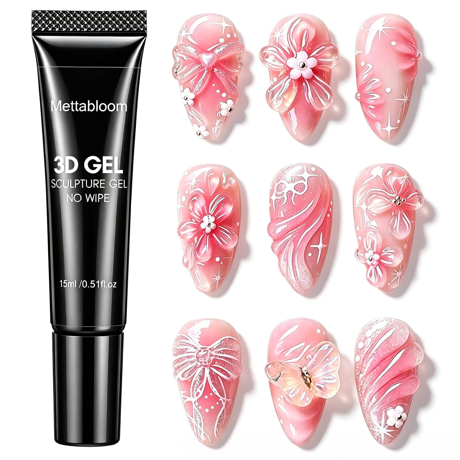 3D Gel Nail Art- Nail Glue, Rhinestone Glue and 3D Sculpting Gel